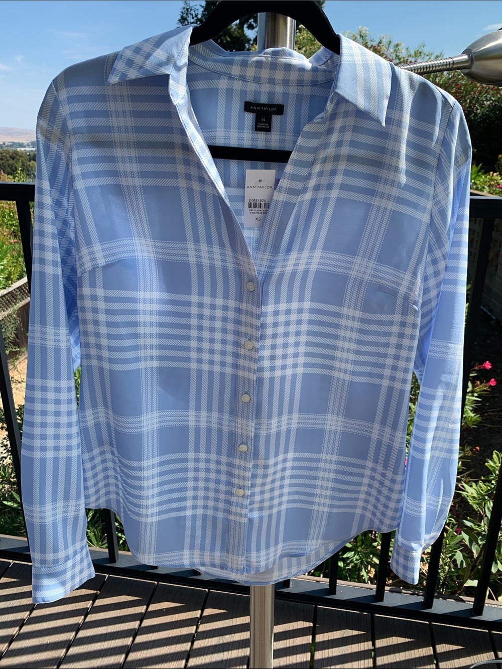 Ann Taylor Plaid Button-Down Shirt